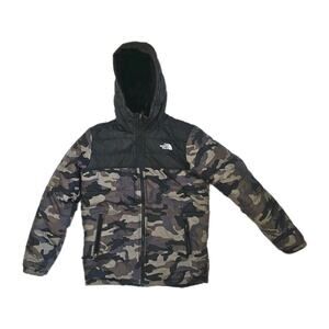 The North Face Teen Glacier Full Zip Fleece Hoodie Camo Reversible